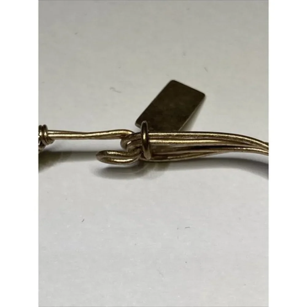 Canvas Bracelet Gold Tone Beaded Gray  Wrapped‎ Wire Hook closure